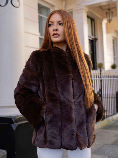 Furri, luxury, brand, british, girl, london, faux fur, coat, free from fur, ginger, designer, Duo coat, coco